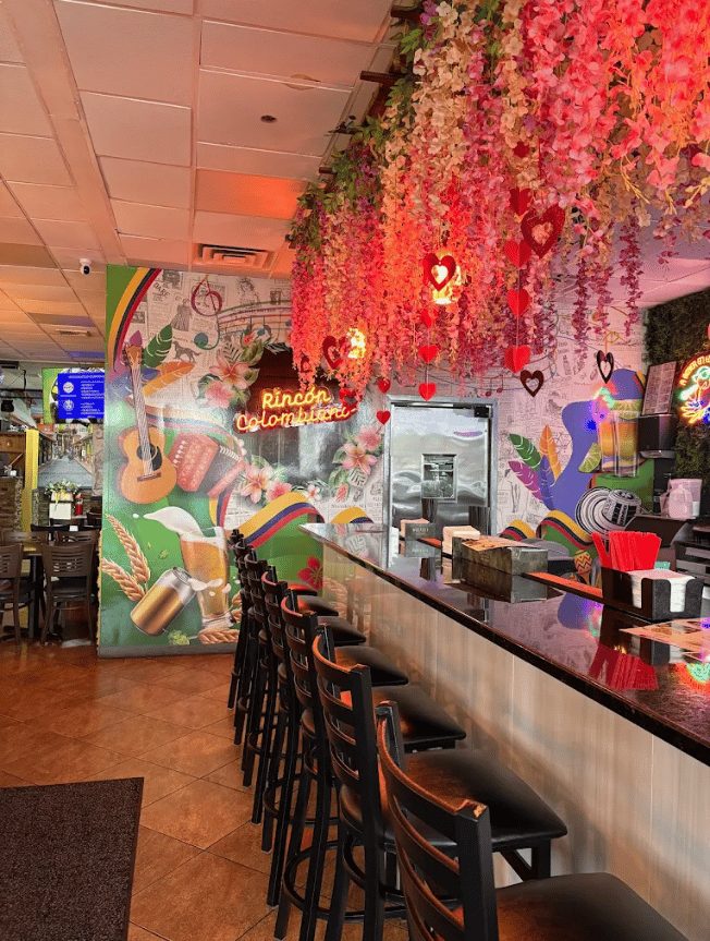 Warm atmosphere at Rincon Colombiano restaurant